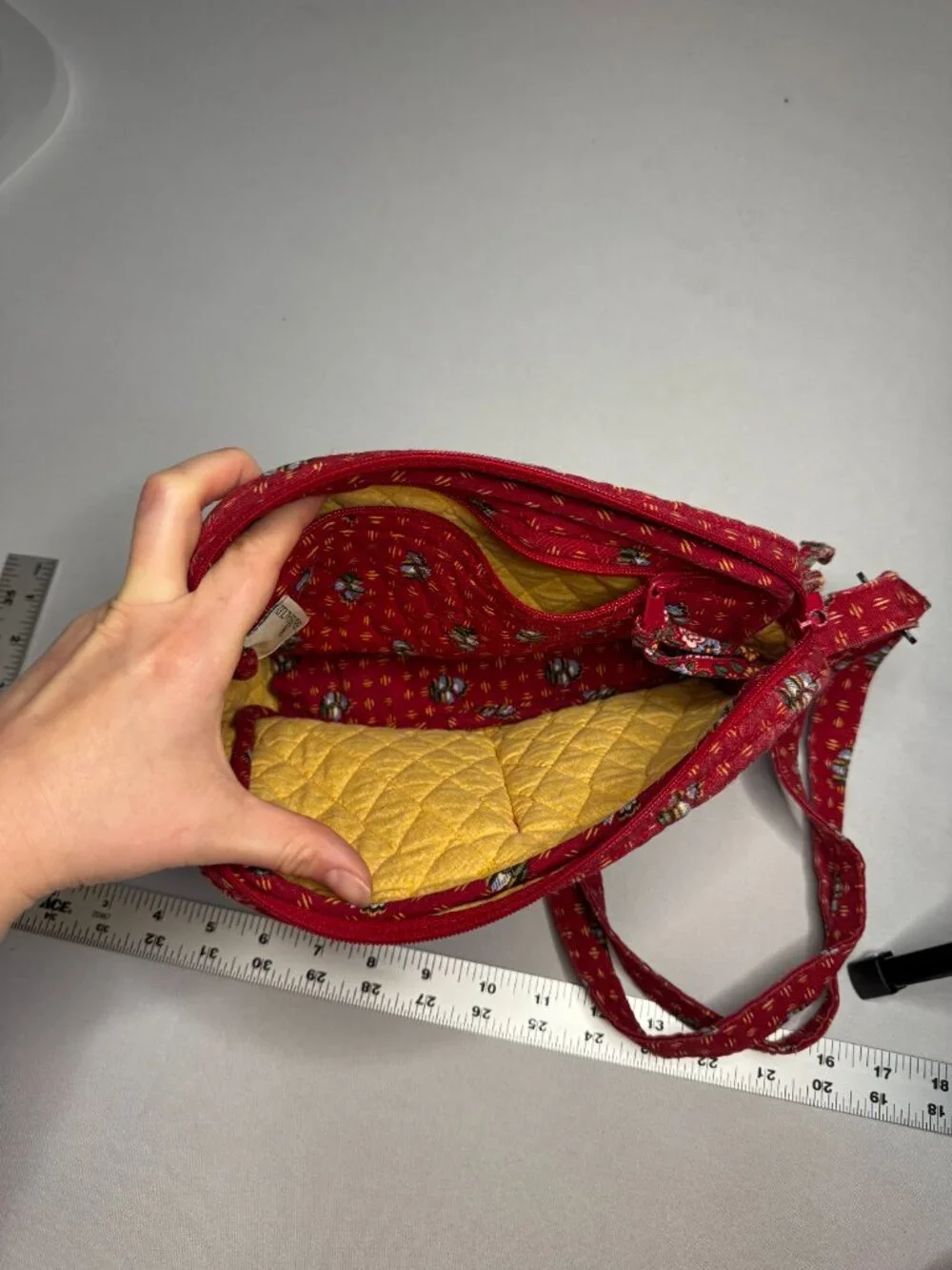 Vera Bradley Provincial Red Crossbody Bag Floral Cute! 90s Retired